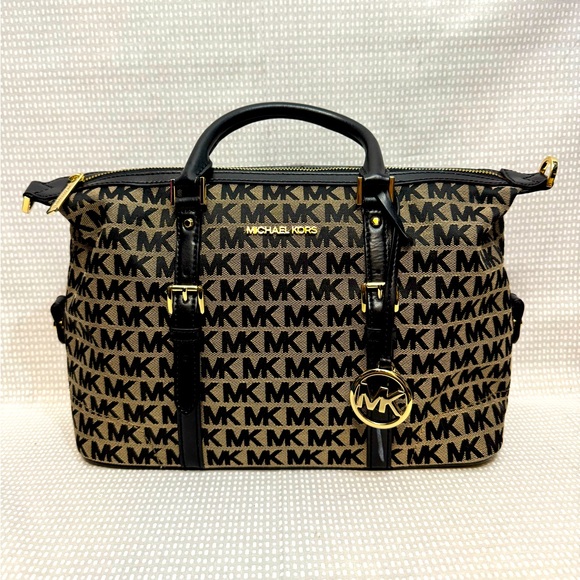 Michael Kors Logo Woven Satchel - Picture 1 of 12